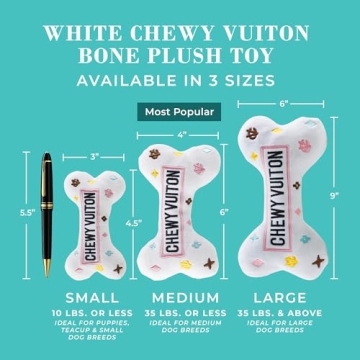 Haute Diggity Dog Chewy Vuiton White Bone Plush Toy