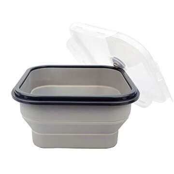 CARTINTS Large 1200ml Collapsible Bowls with Lids - Space-Saving Meal Prep Containers