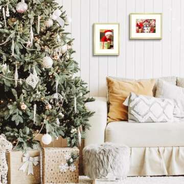 Golden State Art, Gold 8x10 Aluminum Frame for 8 x 10 Picture or 5x7 Photo with Mat - Shatter - Resistant Glass - Wall or Tabletop Display - 1 Pack