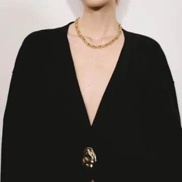 URBAN REVIVO Women's Black Knit Cardigan Elegant V-Neck Design