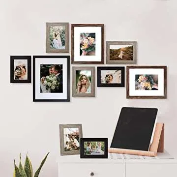 SESEAT 10-Piece Picture Frame Collage Set in Multiple Finishes