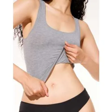 Women’s Basic Sleeveless Crop Top Shirt | Casual Summer Clothes in Grey