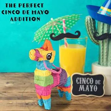 Vibrant Mini Donkey Piñatas Set for Fiesta Celebrations