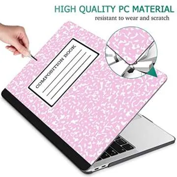 Tuiklol for 2022 2021 2020 New MacBook Pro 13 inch Case M2 Clip M1 A2338 A2289 A2251, Plastic Hard Shell Case with Keyboard Cover for MacBook Pro 13 Touch Bar, Composition Book