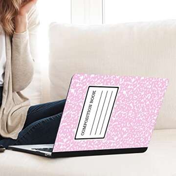 Tuiklol for 2022 2021 2020 New MacBook Pro 13 inch Case M2 Clip M1 A2338 A2289 A2251, Plastic Hard Shell Case with Keyboard Cover for MacBook Pro 13 Touch Bar, Composition Book