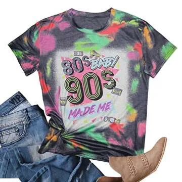 80s Baby 90s Made Me Shirt Casual Retro Vintage Top