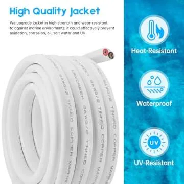 LRXCREEK 6 Gauge Marine Wire 20ft Tinned Copper Electrical Wire for Boat Automotive Speakers RV and Trailer