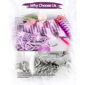 Coopay Flexible Loom Kits - Adjustable Knitting Set, Includes Square & Round Looms, Hook & Needle - DIY Craft Tool