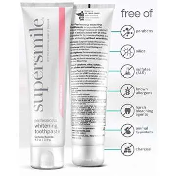 Supersmile Professional Whitening Toothpaste with Fluoride - Powerful Whitening without Sensitivity - Safe and Effective on Dental Restorations (Rosewater Mint 4.2 Oz)