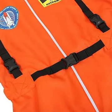 Haorugut Astronaut Spaceman Costume for Mens Space Explorer Jumpsuit Flight Suit Adults Astronaut Cosplay Costumes Orange S