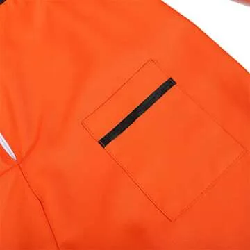 Haorugut Astronaut Spaceman Costume for Mens Space Explorer Jumpsuit Flight Suit Adults Astronaut Cosplay Costumes Orange S