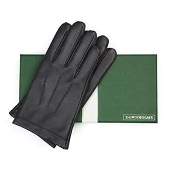 Downholme Classic Leather Cashmere Lined Gloves for Men - Luxe Warmth in Black
