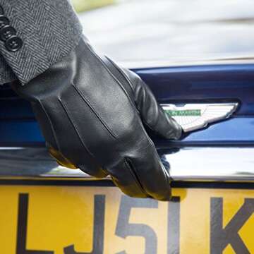 Downholme Leather Cashmere Lined Gloves for Men - Stylish Warmth