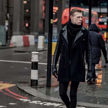 Downholme Leather Cashmere Lined Gloves for Men - Stylish Warmth