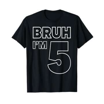 5th Birthday Boy Bruh I’m 5 Years Old fifth Birthday Party T-Shirt