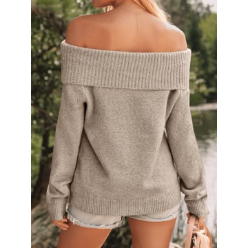LILLUSORY Off The Shoulder Cozy Sweater for Women