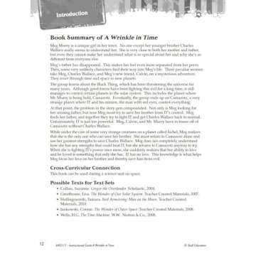 A Wrinkle in Time Study Guide for Grades 4-8 Workbook