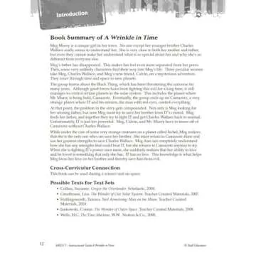 A Wrinkle in Time Study Guide for Grades 4-8 Workbook