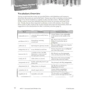 A Wrinkle in Time Study Guide for Grades 4-8 Workbook