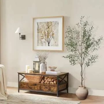 Realistic 7ft LYERSE Faux Olive Tree for Home Decor
