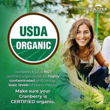 Zazzee Organic Cranberry Capsules for Urinary Support