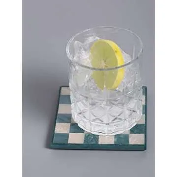 YoTreasure Tiramisu Blue Resin Coaster for Home - Set of 4