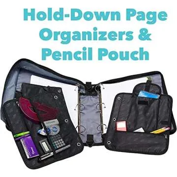 Case-it The Dual 2-in-1 Zipper Binder - Two 1.5 Inch D-Rings - Includes Pencil Pouch - Multiple Pockets - 600 Sheet Capacity - Comes with Shoulder Strap - Spearmint Dual-101