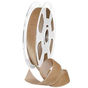 Morex Nylvalour Velvet Ribbon, 7/8" x 11 yd in Earth, Import from Switzerland