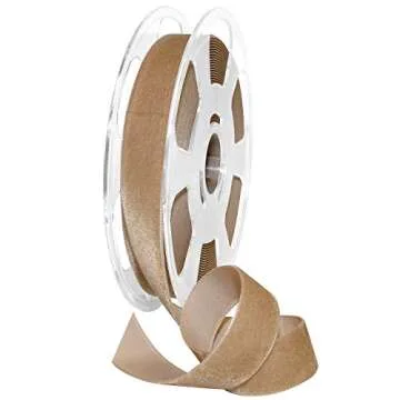 Morex Nylvalour Velvet Ribbon, 7/8" x 11 yd in Earth, Import from Switzerland