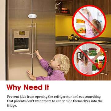EUDEMON Baby Safety French Fridge Door Lock Freezer Refrigerator Lock Cabinet Cupboard Lock for Chil...