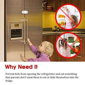 EUDEMON Baby Safety French Fridge Door Lock Freezer Refrigerator Lock Cabinet Cupboard Lock for Chil...