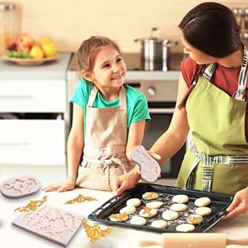 Baroque Feather Chocolate Molds Silicone, Scroll Relief Border Fondant Molds, for Wedding Party Cake Decoration, Cupcake Toppers, Sugar Craft Gum Paste Polymer Clay Pie Candy