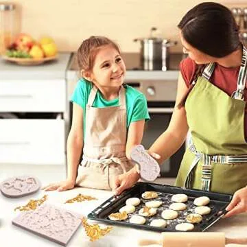 Baroque Feather Chocolate Molds Silicone, Scroll Relief Border Fondant Molds, for Wedding Party Cake Decoration, Cupcake Toppers, Sugar Craft Gum Paste Polymer Clay Pie Candy