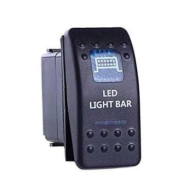 ESUPPORT Car Blue LED Bar Light Rocker Toggle Switch ON OFF 12V 20A, 24V 10A