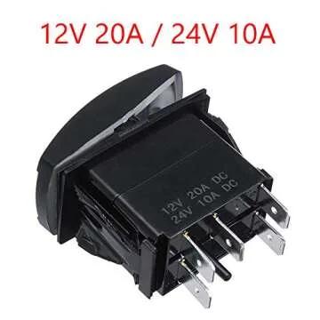 ESUPPORT Car Blue LED Bar Light Rocker Toggle Switch ON OFF 12V 20A, 24V 10A