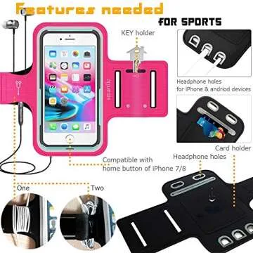 smartlle Arm Phone Holder for Running, Armband Cellphone for iPhone 15 14 13 12 11 Pro Max/XR/8 7 6s...