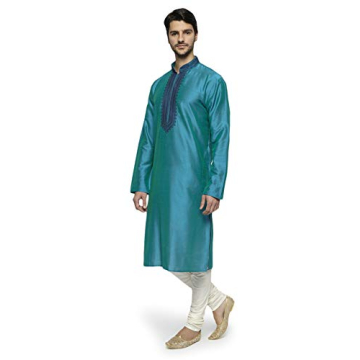 Ethnix by Raymond Men's Petrol Kurta Set - Elegant and Comfortable