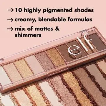 e.l.f. Perfect 10 Eyeshadow Palette, Ten Ultra-pigmented Neutral Shades, Blendable Formula, Vegan & Cruelty-free, Need It Nude (Packaging May Vary)