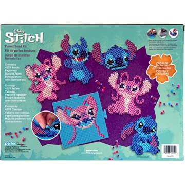 Perler Disney Stitch Kid's Craft Kit - 4225 Multicolor Beads for Creative Fun