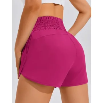 PINSPARK Women’s Athletic Running Shorts with Zip Pockets