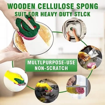 SmilePowo 12 Pack Scrub Sponge,Bulk Sponges,Dual-Sided Multi-Functional Premium Cleaning Sponges,Dishwashing Sponge for Heavy Duty Scouring Pads,Bathroom,Dish,Furniture,Kitchen Sponge(Frog Shape)