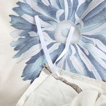 Swanson Beddings Daisy Silhouette Reversible Floral Print 5-Piece 100% Cotton Bedding Set: Duvet Cover, Two Pillowcases and Two Pillow Shams (Queen)