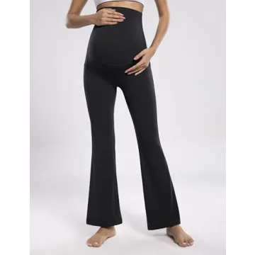 Comfortable Maternity Flare Leggings with Pockets