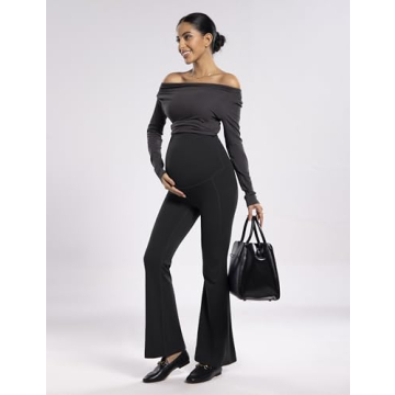 Comfortable Maternity Flare Leggings with Pockets