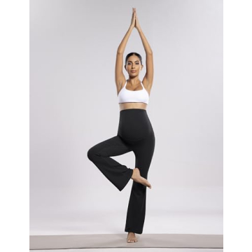 Comfortable Maternity Flare Leggings with Pockets