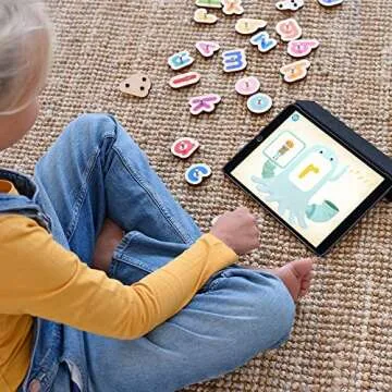 Marbotic - Sensory Kit for iPad - Wooden Interactive Lowercase Letters and Numbers for Learning to Read & Maths -Ages from 2 to 5- Used in Kindergartens