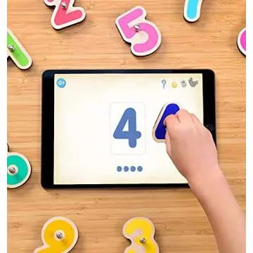 Marbotic - Sensory Kit for iPad - Wooden Interactive Lowercase Letters and Numbers for Learning to Read & Maths -Ages from 2 to 5- Used in Kindergartens