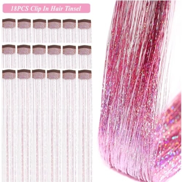 ZYXQZYX Hair Tinsel Kit - 18 Glitter Extensions