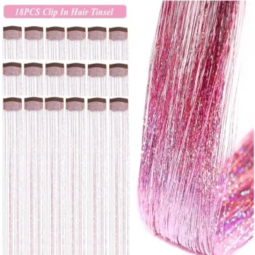ZYXQZYX Hair Tinsel Kit - 18 Glitter Extensions