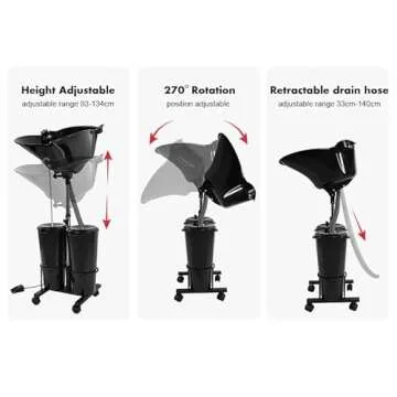 Portable Height-Adjustable Shampoo Bowl for Hair Care